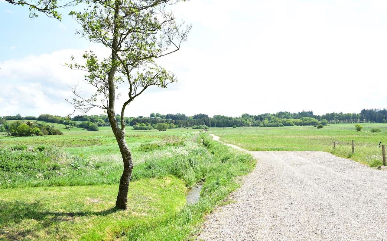 Smuk anlagt sti i ådal.