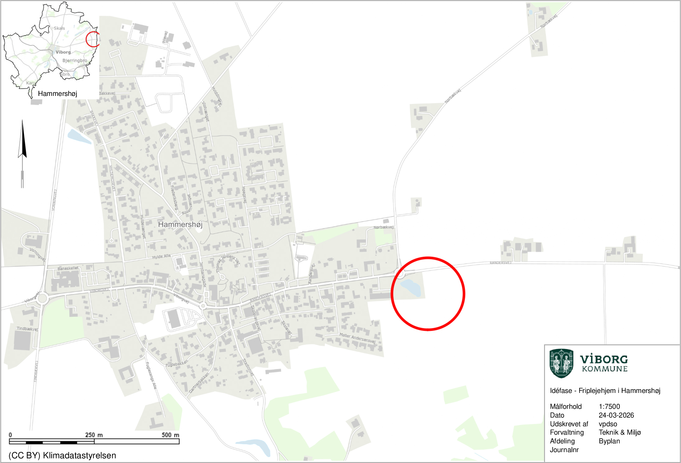 Kort over området ved Randersvej i Hammershøj
