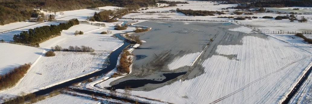 Luftfoto af et vådområde