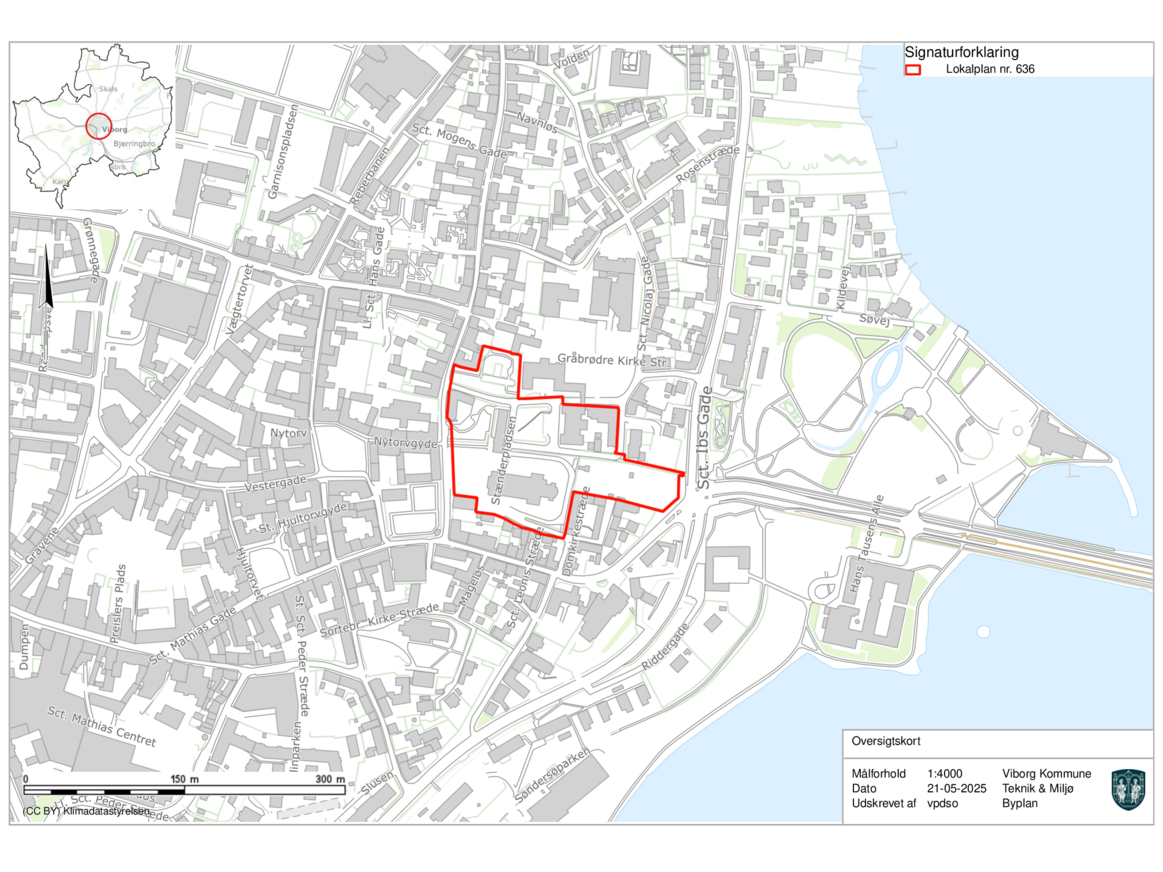 Kort over området ved Domkirkekvarteret
