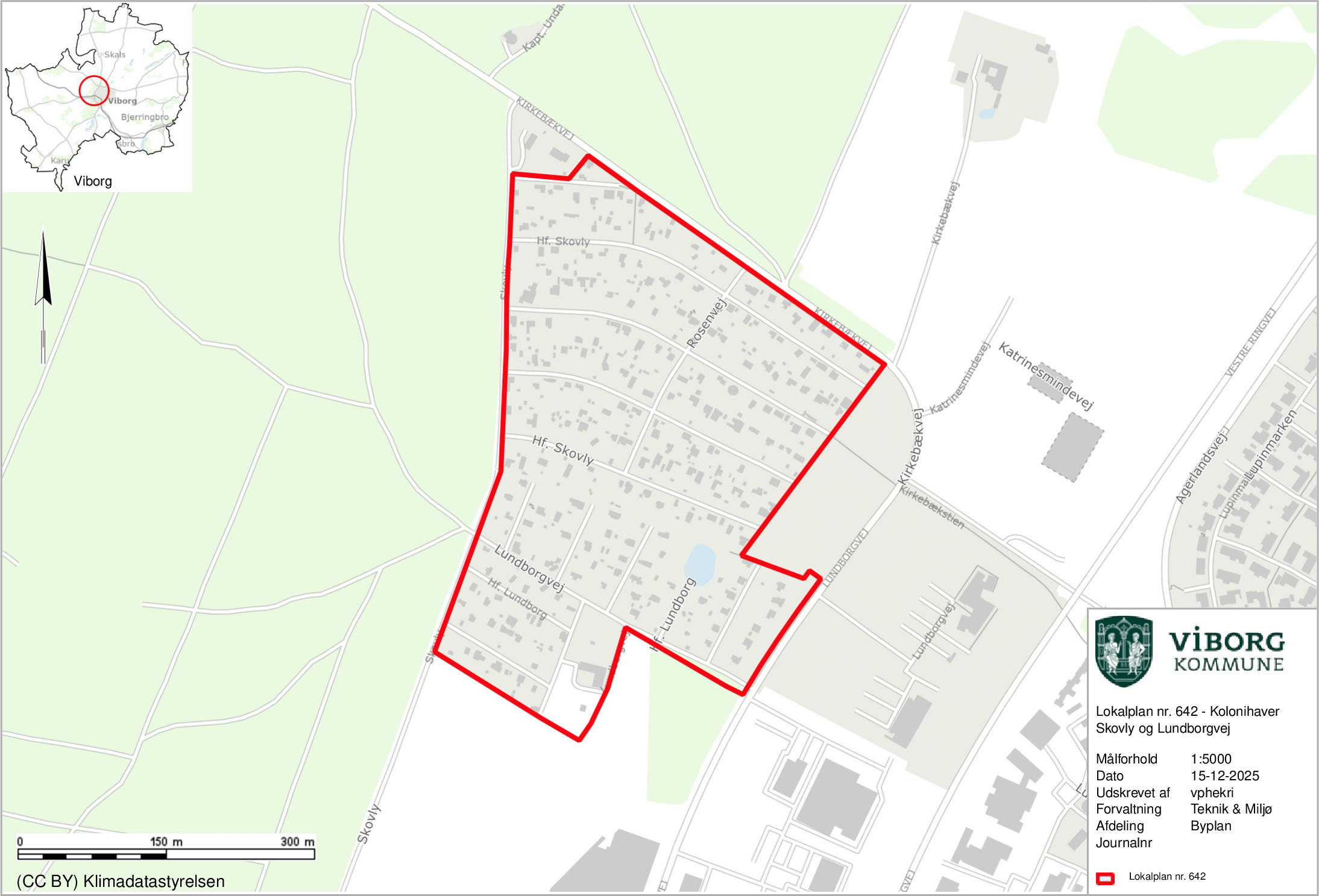 Kort over området ved Skovly og Lundborgvej