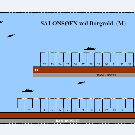 Grafisk visning af bådpladser i Salonsøen
