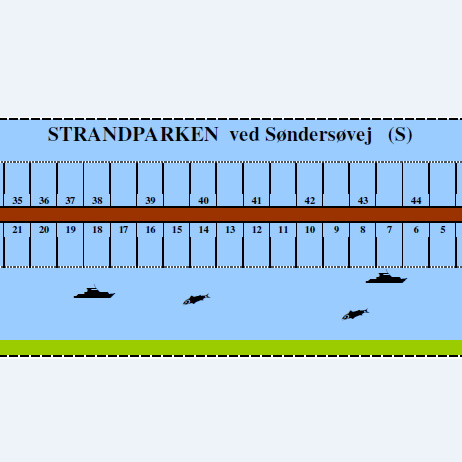 Grafisk visning af bådpladser i Strandparken