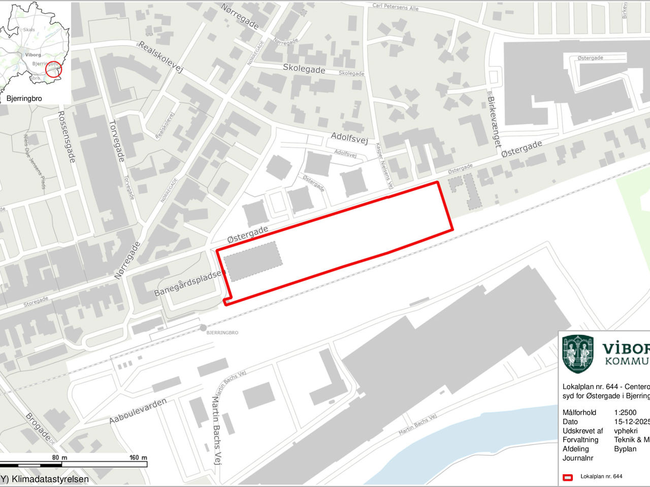 Centerområde syd for Østergade i Bjerringbro