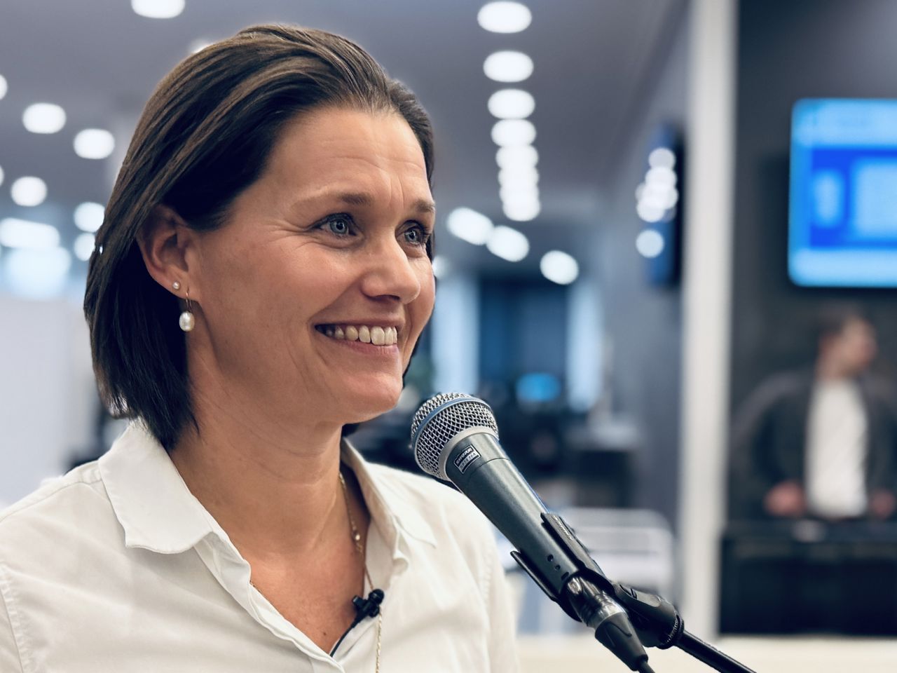 Katrine Fusager Rohdes holder nytårstale for medarbejdere